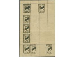 30 Kopeken, Zeichnung des Bogenschemas mit insgesamt 20 Feldern unter Verwendung der Druckplatte aus der 3. Druckperiode. Obe