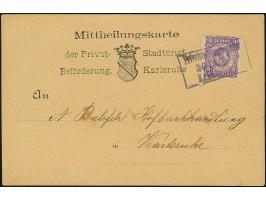 Privat-Brief-Verkehr (Anselm/Kraut): 1886, 2 Pfg. violett gez. 14½ mit Rahmenstempel “Privatstadtbriefverkehr KARLSRUHE 20.DE