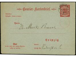 Courier: 1892, Ganzsachen-Kartenbrief 3½ Pfg. mit Zudruck “Deutscher Schriftsteller -Verband - IV. Bezirk” und Stempel “COURI