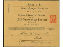 Berliner Privat-Postpost und Spedition AG: 1896, Ganzsachen-Umschlag “Geld-Anweisungs-Couvert” 10 Pfg. der Firma Müller &amp;
