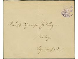 Privatpost Courier: 1906, Ortsbrief mit violettem Stempel “Privatpost COURIER 20. SEP.1906”, vermutlich für bar bezahlte Brie