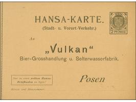 Hansa: 1896, Ganzsachenkarte auf Privatbestellung 2 Pfg. schwarz der Firma “Vulkan”, kpl. Bestellheft mit 12 ungebrauchten Ka