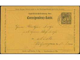 Stadt-Brief-Beförderung: 1896, Ganzsachenkarte 3 Pfg. schwarz mit Druckvermerk, gebraucht mit Stempel “Stadtbriefverkehr METZ