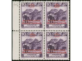 1932, 10 Rp. gez. 10½:10½, Viererblock vom linken Bogenrand, postfrisch, tadellos. Unsigniert, Fotoattest Hoffner BPP (2025)