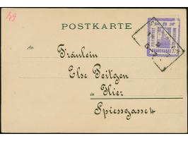 Privat-Brief-Verkehr: 1897, violetter Handstempel 3 Pfg. mit Rahmenstempel “STRASSBURG I/E. 19.9.97” auf Ansichtskarte mit Te