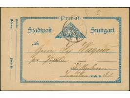 Privat-Stadtpost: 1893, Doppel-Ganzsachenkarte auf Privatbestellung 3 Pfg. blau der Firma Albert Schmid gebraucht mit Stempel