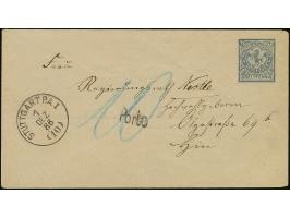 Privat-Stadtpost: 1886, Ganzsachenumschlag 3 Pfg. mit nebengesetztem Stempel der Württembergischen Staatspost “STUTTGART P.A.