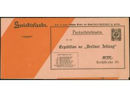 Berliner Packetfahrt-Gesellschaft: 1900 (ca.), Ganzsachenkarte auf Privat-Bestellung 2 Pfg. schwarz auf lachsfarben als Teil 
