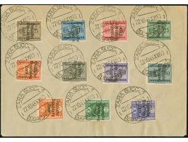 1943, 5 Centesimi - 5 Lire, je sauber mit Stempel “ZARA SUCC. 1 22.10.43” auf Blanko-Umschlag, 5,25 und 50 Centesimi in Aufdr