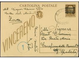 1943, Ganzsachenkarten 30 Centesimi ab “ZARA ARRIVI E PARTENZE 24.11.43” nach Spalato, tadellos, sign. Ludin BPP