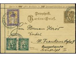 Berliner Privatpost und Spedition A.G.: 1895/96, 2 Pfg. grün im waagerechten Paar und Internationale Mode-Ausstellung 3 Pfg. 