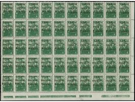 Aufdruck schwarz: 15 Kopeken, kompletter Bogen, postfrisch, oben einige Zähne gering verkürzt, sonst tadellos