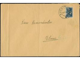 1941, Nepriklausoma 30 Kopeken mit Stempel “JONISKIS 10.VIII.41” auf Brief nach Vilnius mit Ankunftsstempel, die Marke klein 