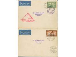 1931, Ägyptenfahrt: Doppelkarte Hin- und Rückfahrt, Bordpost 10.4. mit 1 Mk Rheinstein, die Rückfahrt als ägyptische Post mit