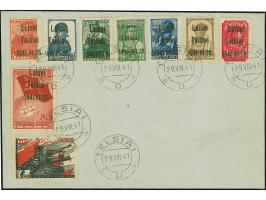 1941, Rote Arme 1 Rubel mit kopfstehendem Aufdruck in Type IIIb, mit Zufrankatur 5-60 Kopeken und Nordpol 80 Kopeken mit Stem