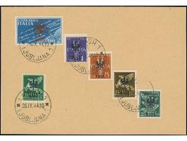 1944, Waisenhilfe 25 Centesimi - 5 Lire, sauber mit Stempel “LAIBACH 26.IX.44” auf Blanko-Karte, tadellos, sehr selten, Fotoa