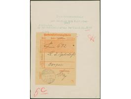 1917, “JERUSALEM FELDPOST MIL.MISSION 8.10.17” klar auf Posteinlieferungsschein, aufgeklebt auf Inhaltsverzeichnis mit roter 