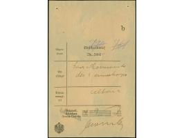 1913, “Bahnpost, Usambara (Deutsch-Ostafrika)”, Post-Einlieferungsschein im Reichsgebiet verwendet mit L1 “LÜBECK” für einen 