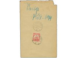 1906, Kaiseryacht 10 Pfg. mit Stempel “JABASSI KAMERUN 30.3.12” auf rückseitig auf Posteinlieferungsschein für einen R-Nachna