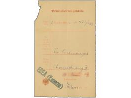 1909, zwei Posteinlieferungsscheine mit schwarzem L2 “EDEA (KAMERUN) bzw. L1 ”Victoria: Kamerun". Beide Formulare mit Falt- u