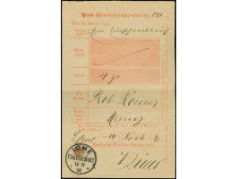 1891/92, zwei Posteinlieferungsscheine je mit Stempel “LOME TOGOGEBIET” vom "14.11.91" bzw. “5.4.92”. Dazu Posteinlieferungss