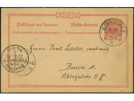 Doppelkarte 10 Pfg. mit sauberem Stempel "ZANZIBAR 31/7 91", mit Text aus Bagamoyo vom selben Tag, nach Berlin, mit Ankunftss