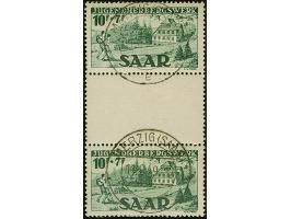 1949, Jugendherbergswerk 8 und 10 Fr., je im senkrechten Zwischenstegpaar, sauber gestempelt, tadellos, Fotobefund Ney BPP (2