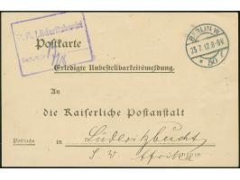 1912, Postsachen-Vordruckkarte “Erledigte Unbestellbarkeitsmeldung” von “BERLIN W50 273.7.12 an das Postamt Lüderitzbucht mit