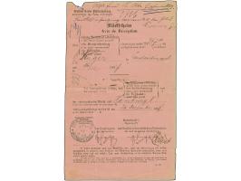 1899, rosafarbiger, zweisprachiger Rückschein für einen R-Brief aus Hamburg mit Stempel "CONSTANTINOPEL DP 1** 10.1.99. Das F