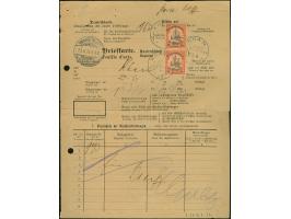 1901, Kaiseryacht 30 Pfg. im senkrechten Paar mit Stempel “KHAN DSWA 4.7.13” auf Briefkarten-Formular von “SWAKOPMUND DSWA 23