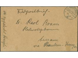 "DODOMA 26.10.15" (verwendet beim östlichen Restteil der Mittellandbahn) sauber auf Feldpostbrief nach "Amani via Handeni-Kor