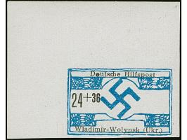 1944, Wladimir-Wolynsk 24 Pfg., ungezähnt, linke obere Bogenecke auf mattem Kunstdruckpapier, Type I, postfrisch, tadellos, s