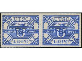 1945, U-Boot Hela dunkelultramarinblau, waagerechtes Paar, ohne Gummi wie verausgabt, tadellos, sign. Pickenpack sowie Fotoat