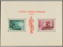 1943, Kriegsinvaliden-Block mit Plattenfehler “Kerbe innen im rechten H (N)”, postfrisch, gute Erhaltung