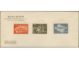 1945, Storm Division 50-100 k. complete, all tied by cds. “ZAGREB 2a 19.III.45” to souvenir cover without address, fine, sign