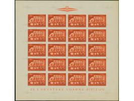 1945, Storm Division 50-100 k., imperforate proofs in original colours, each as complete sheet, mint never hinged, few stamps