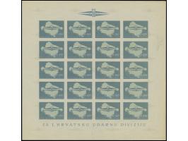 1945, Storm Division 50-100 k., imperforate proofs in original colours, each as complete sheet, mint never hinged, few stamps