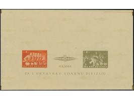 1945, Storm Division souvenir sheet, imperforate proof (230x140mm) with with 50 k. deep orange, 70 k. light grey black and in