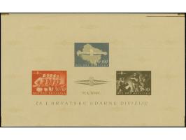 1945, Storm Division souvenir sheet, imperforate proof on brownish paper (230x140mm), at upper right with printer guidelines,