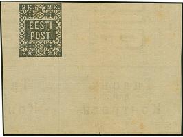1918, Flower issue 2 kopeks black, Proof printed on reverse of cinema ticket, from the lower right sheet corner, no gum as is