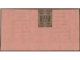 1918, Flower issue 2 kopeks black, Proof printed on reverse of cinema ticket on red paper, with large margins, from the botto