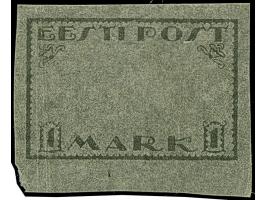 1919, Viking ship 1 mark, proof of the frame only on very thin, silk paper, no gum, very fine and scarce, certificate Löbberi