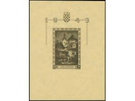 1943, 3rd. Stamp exhibition 18+9 k. souvenir sheet, imperforate proof in original colour on Japan paper without gum, very fin