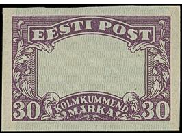 1924, National theater 30 mark, imperforated proofs, in black/lilac, black/red and black/blue plus only frame on lilac, witho