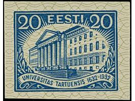 1932, 300 Years Dorpat University 5-20 senti., imperforated proof, mint never hinged, very fine, 12 senti signed Prof. Winter