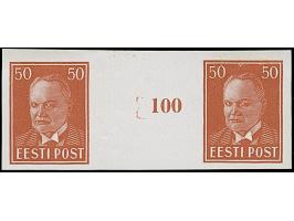 1936, Päts 50 senti, imperforated horizontal gutter pair, unused, very fine and rare, certificate Löbbering BPP (2016)&nbsp;