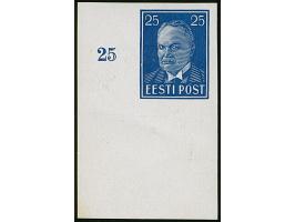 1938, Päts 25 senti, imperforated proof, lower left sheet corner, mint never hinged, very fine and attractive, signed Mikulsk