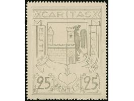 Caritas issue of 1936, 25s., pencil drawing by Axel Roosman, 42x52mm, on perforated cardboard.&nbsp;Arms of Haapsalu. Caritas