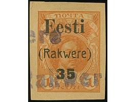 1918, 35 (kopeks) on 1 kopek, used with clear straight-line “Rakwere”, with only 26 stamps printed one of the great rarities 