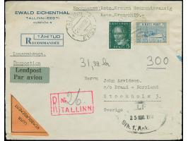 1939, Port of Tallinn 2 kopeks, with additional franking tied by cds. "TALLINN 24 VII 38" to registered cash-on-delivery cove